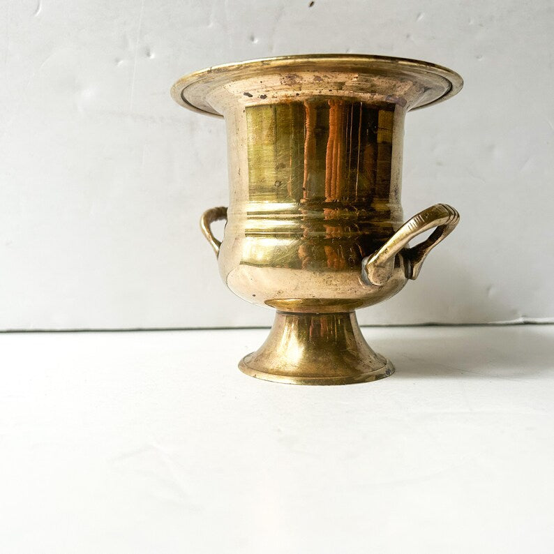 Vintage Small brass vase with bottlebrush tree