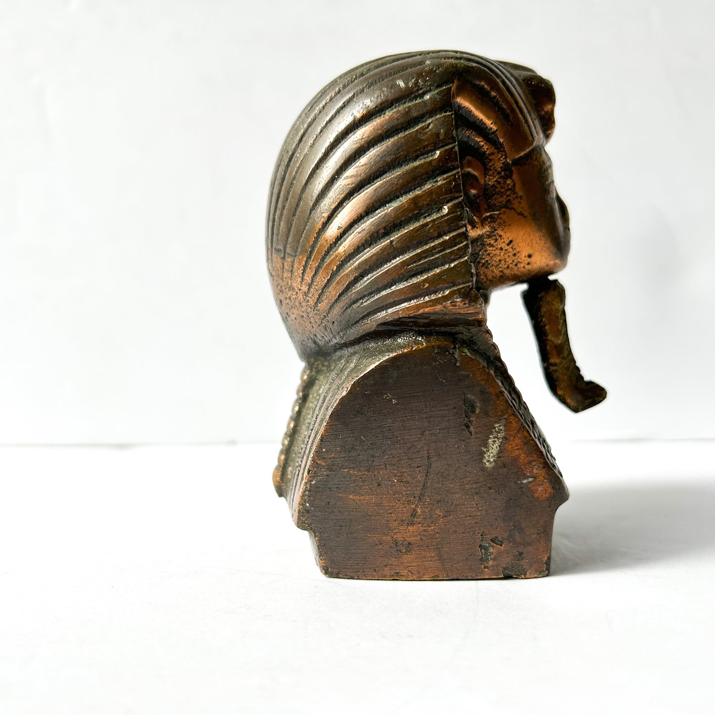 Vintage Copper / Bronze Pharaoh Head Sculpture