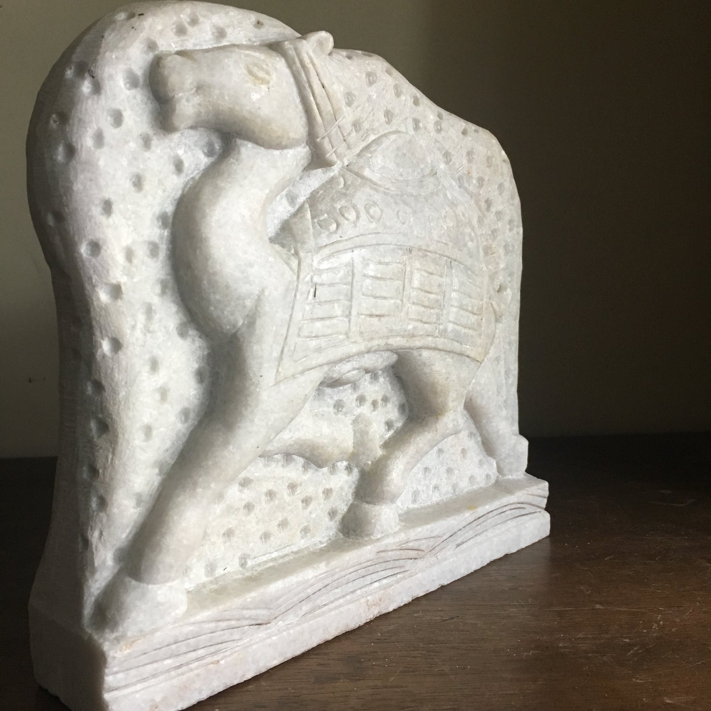 White Marble Camel Sculpture, Bohemian Decor
