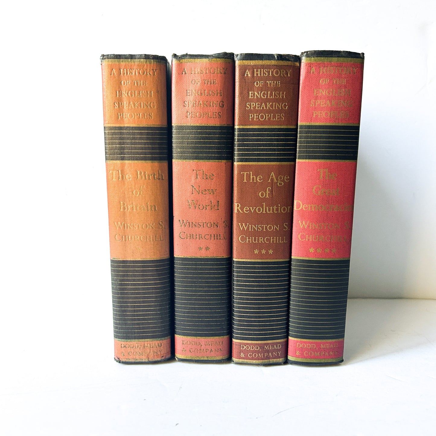 Vintage Winston S. Churchill, A History of the English Speaking Peoples, 4 Volume Set, includes first edition of The Age of Revolution