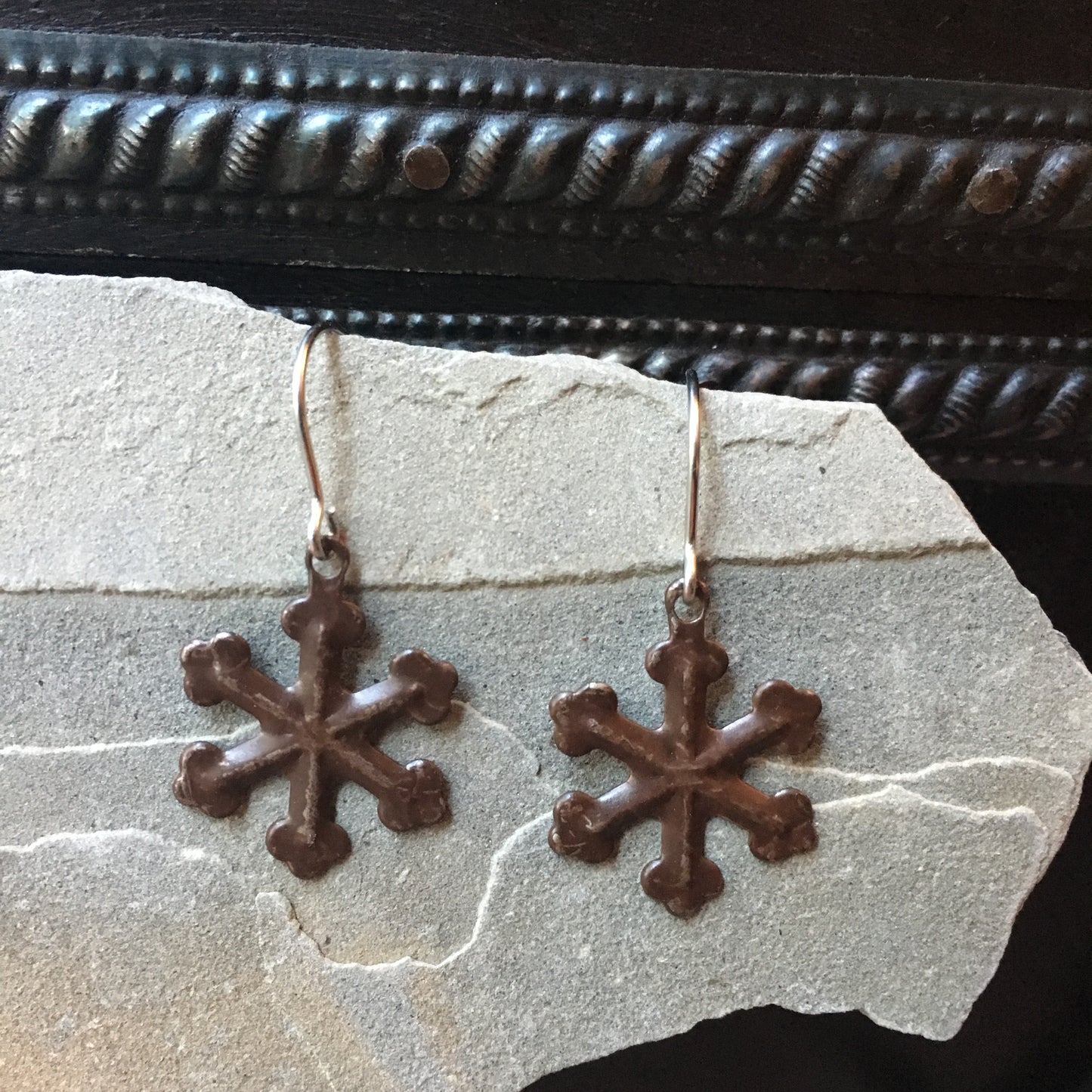 Rustic Snowflake Earrings