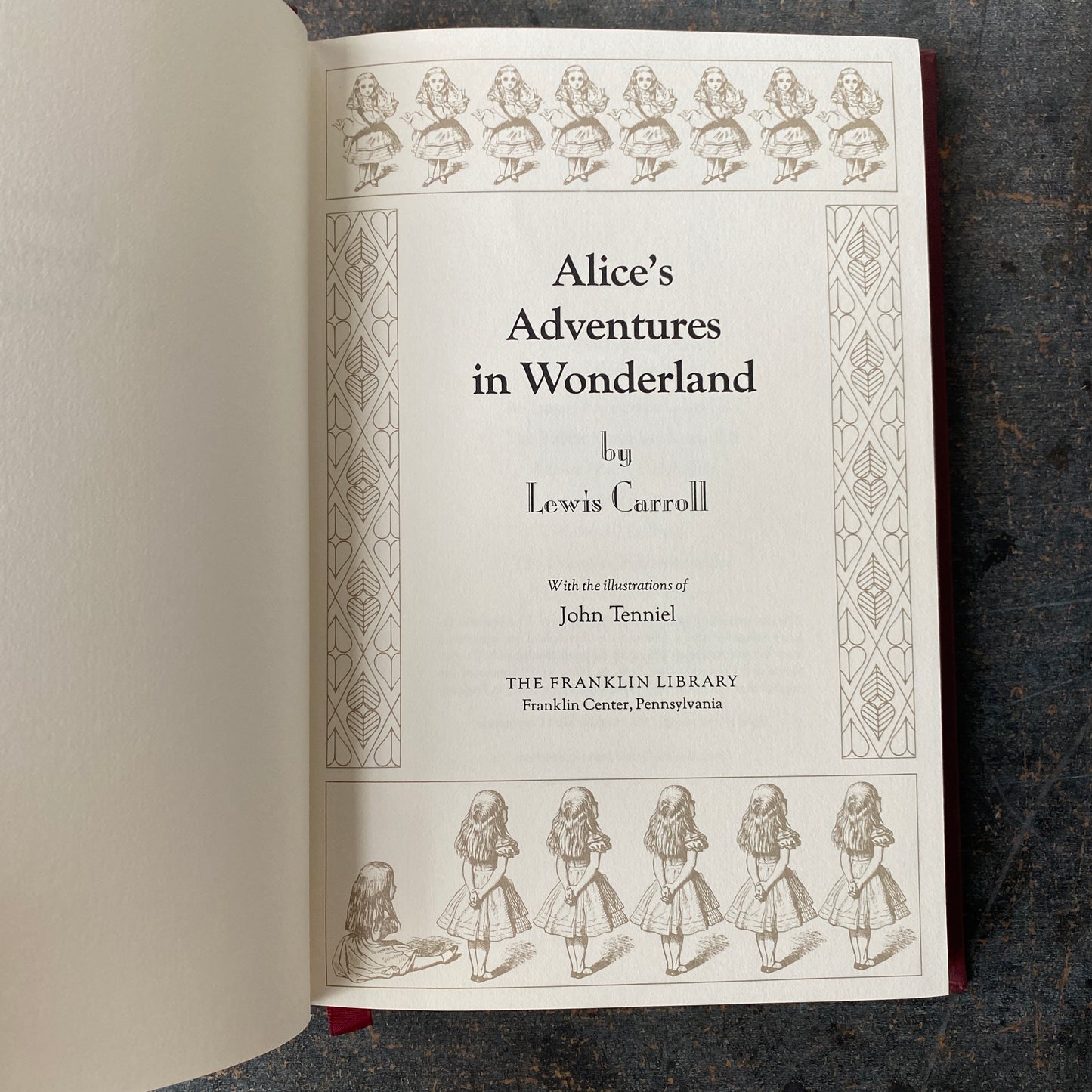 Vintage Alice’s Adventures in Wonderland book, The Franklin Library