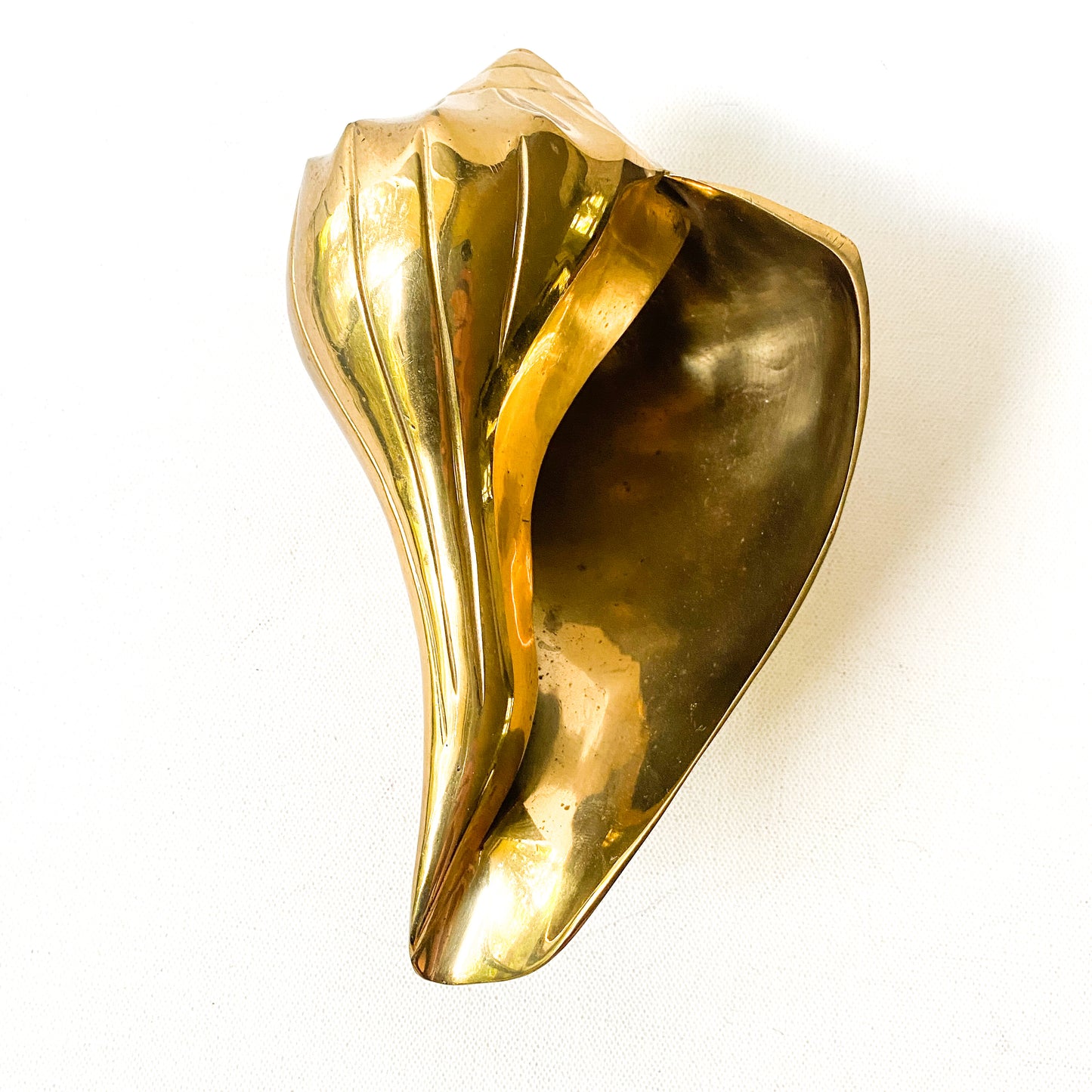 Vintage Brass Conch Shell Planter