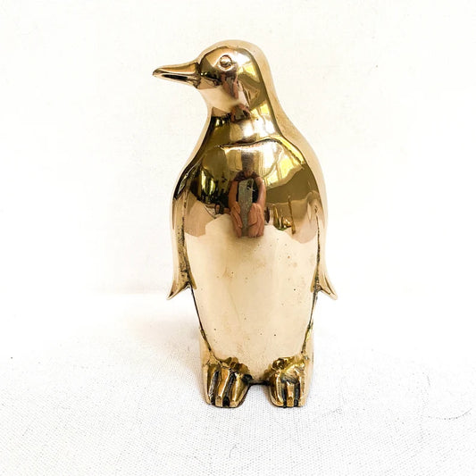 Vintage Brass Penguin Sculpture