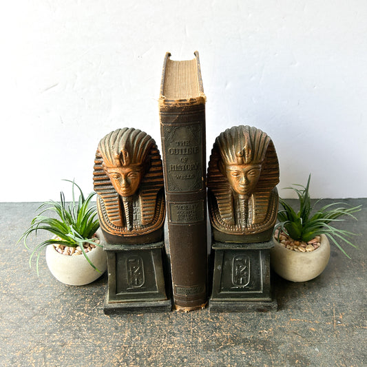 Antique / Vintage Egyptian Revival King Tut Bookends