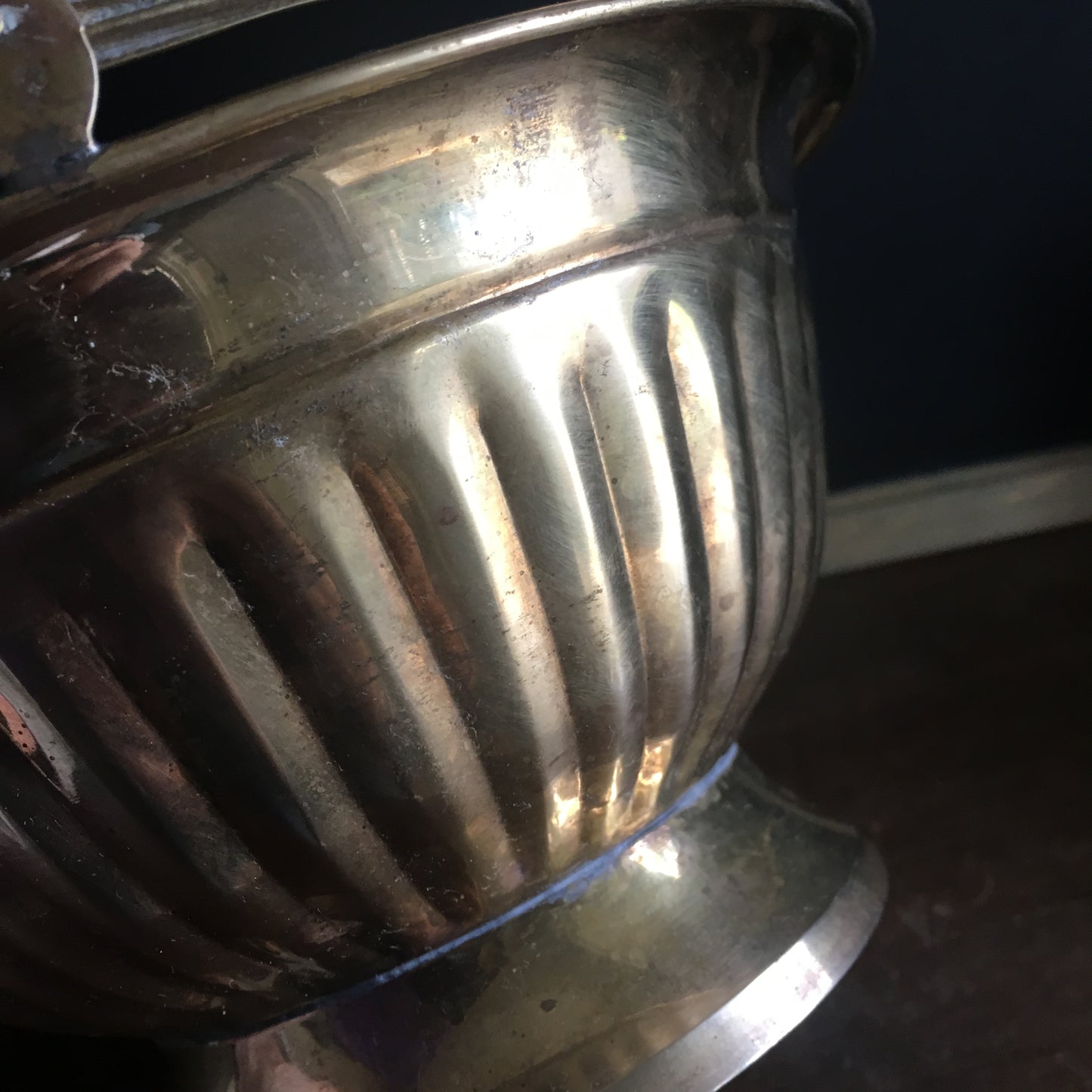 Vintage Brass Basket, Plant Holder, Decorative Bowl