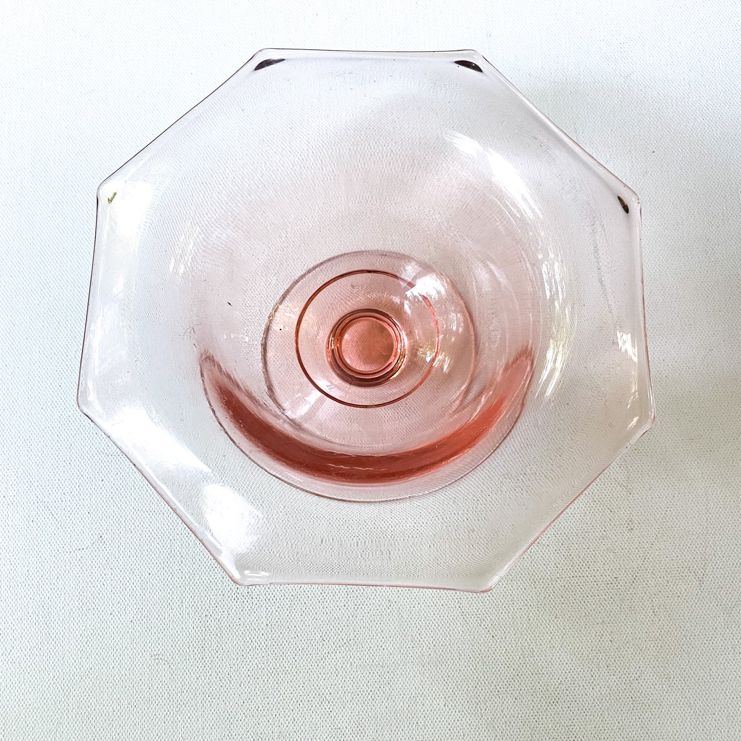 Vintage Pink Depression Glass Footed Compote Bowl, Pink Pedestal Candy Dish