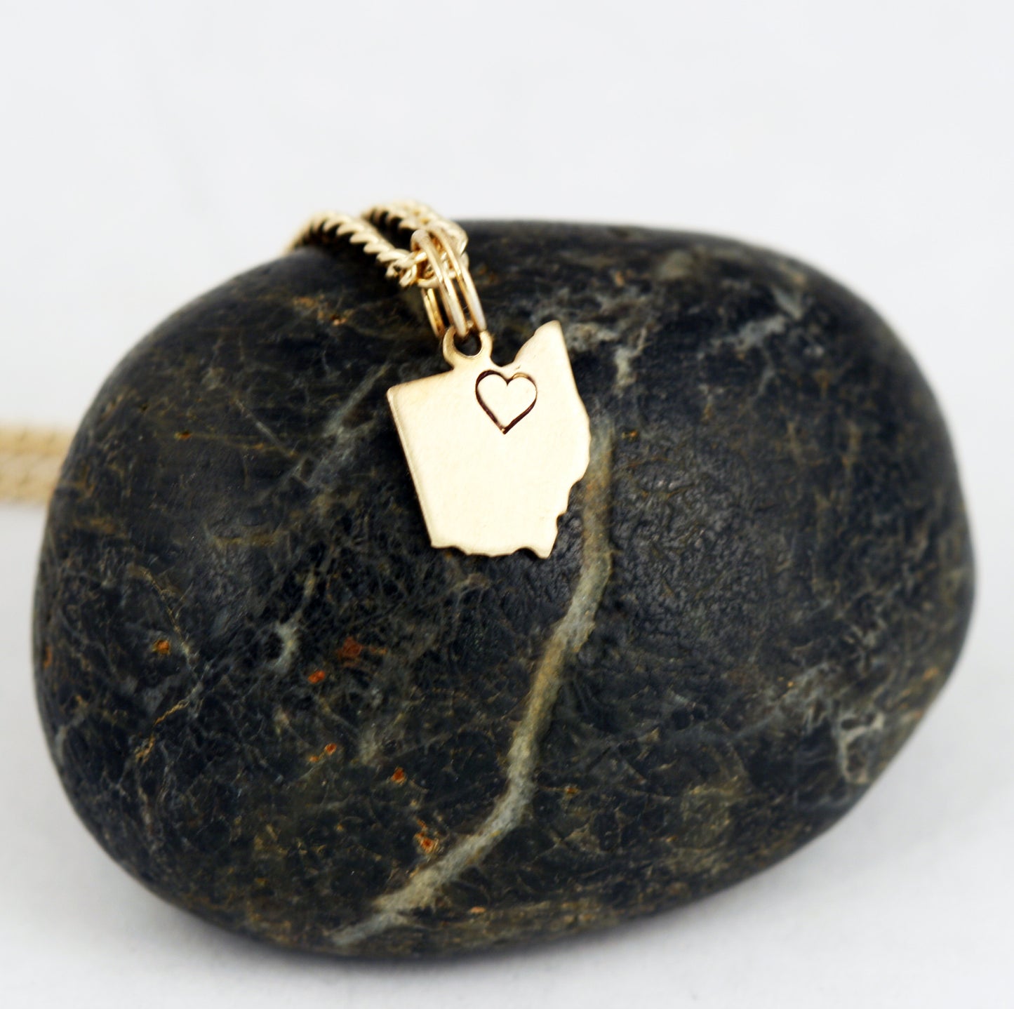 Small Gold Ohio Charm Necklace
