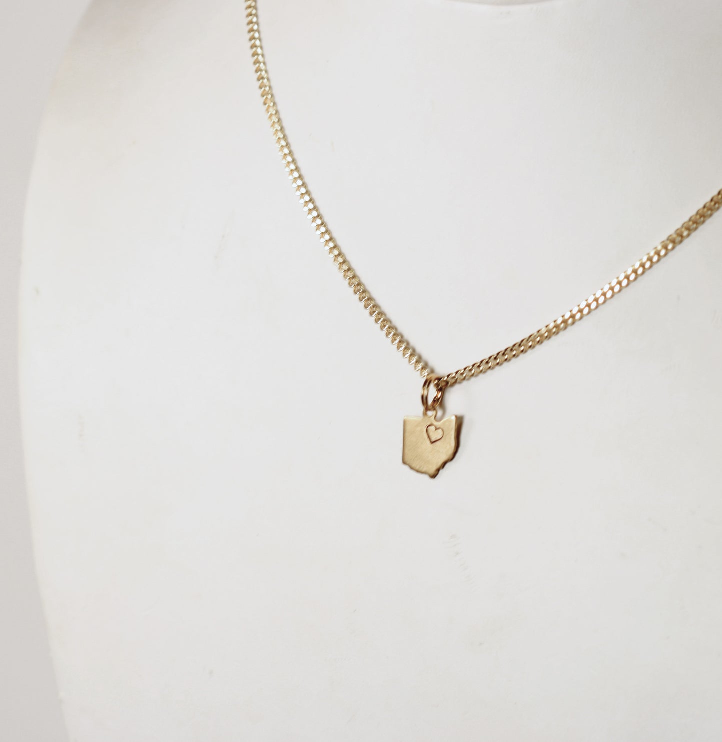 Small Gold Ohio Charm Necklace