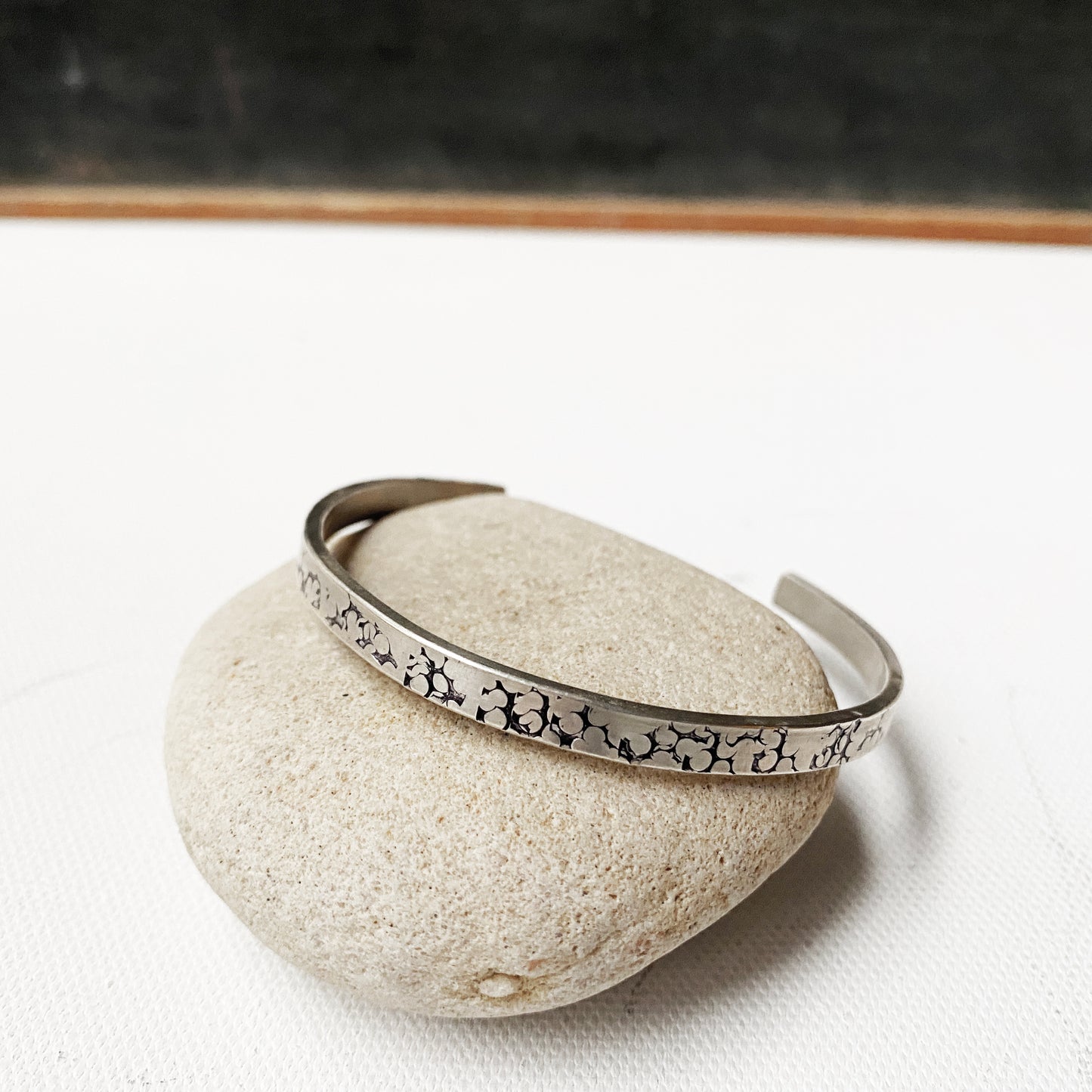Sterling Silver Cuff Bracelet - Pebbles Texture