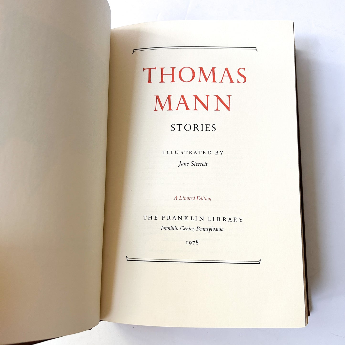 Vintage Thomas Mann Stories, The Franklin Library Limited Edition Book