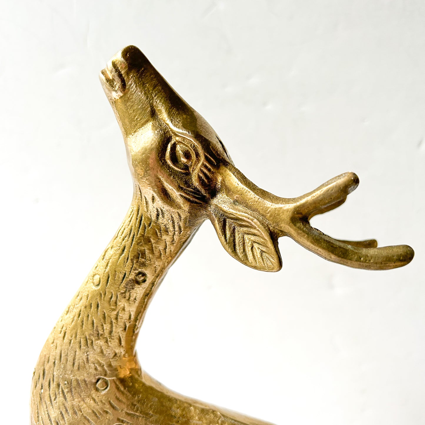 Brass Deer, Large Vintage Pair