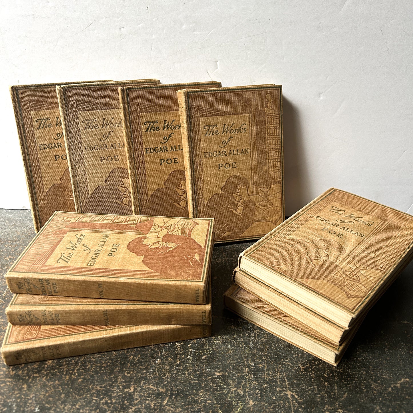 Antique Edgar Allan Poe 10 Volume Book Set, The Richmond Edition in 10 volumes, 1902, SEE CONDITION NOTES