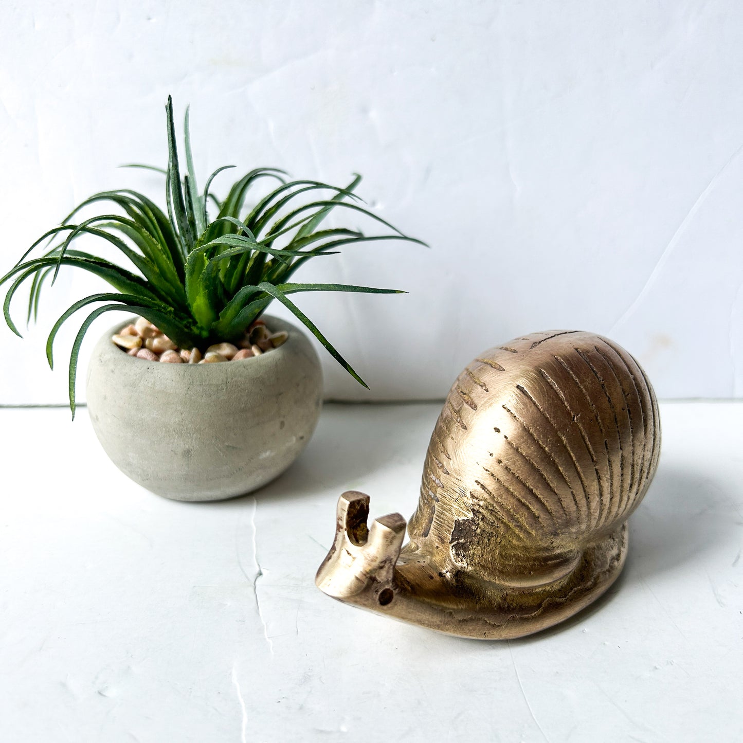 Vintage Brass Garden Snail Figurine