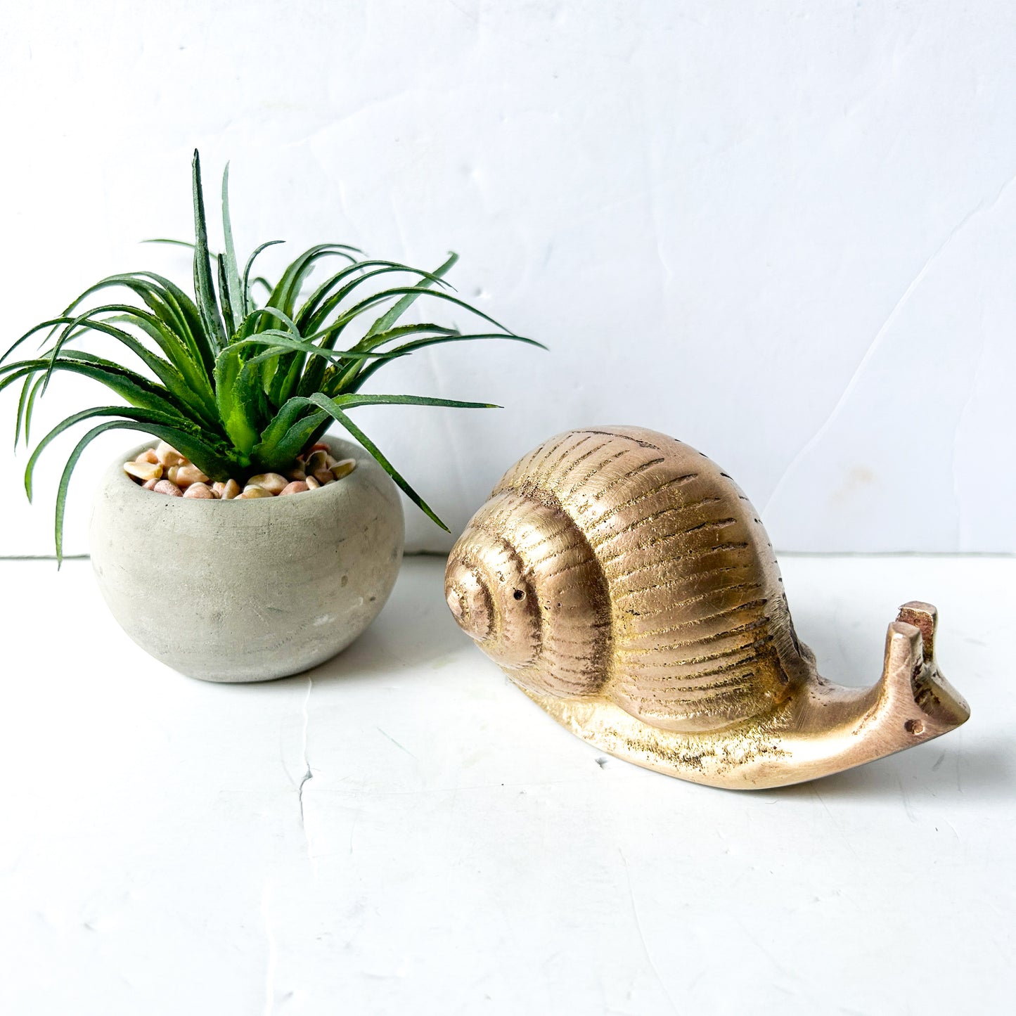 Vintage Brass Garden Snail Figurine