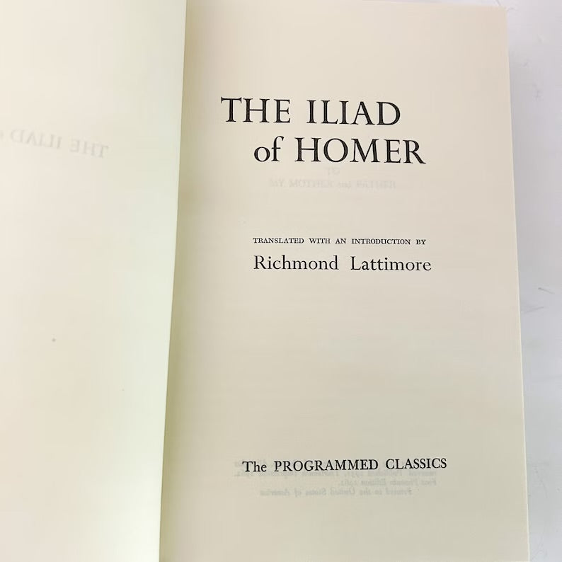 Vintage book set, The Odyssey and The Iliad by Homer, The Programmed Classics, Mid-Century editions