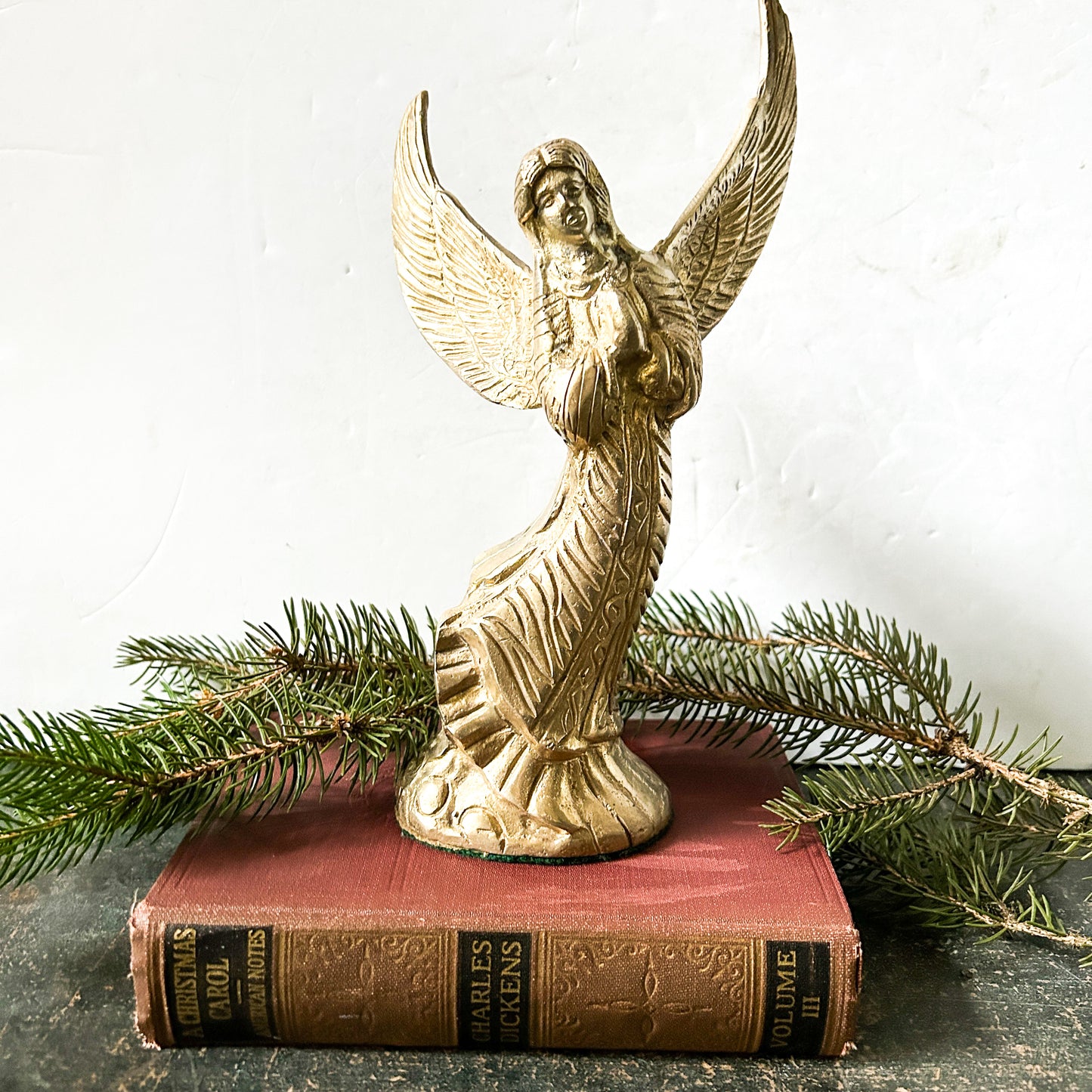 Vintage Brass Angel Taper Candle Holder