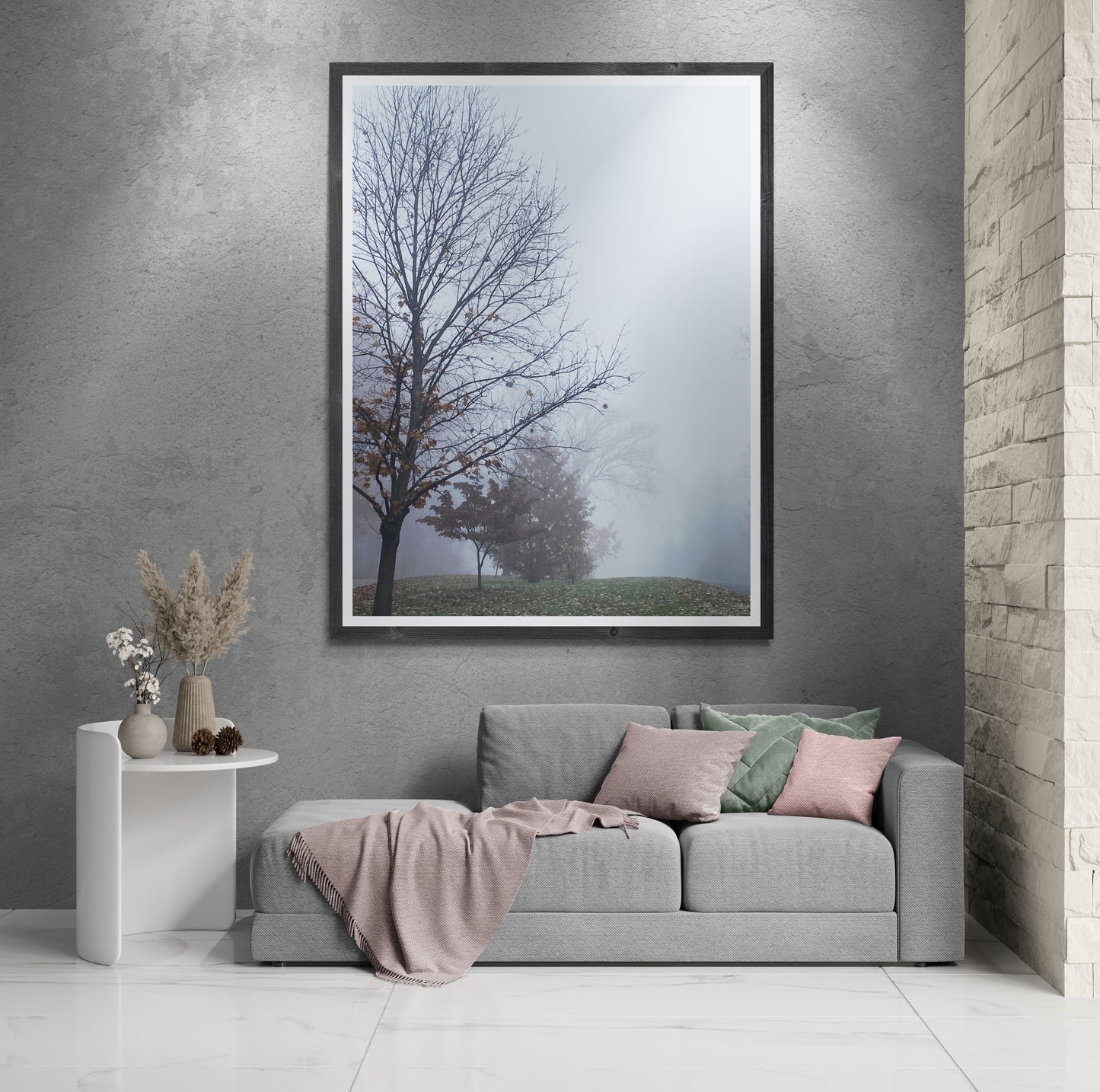 A Very Foggy Day, Outdoors In Autumn Photographic Print
