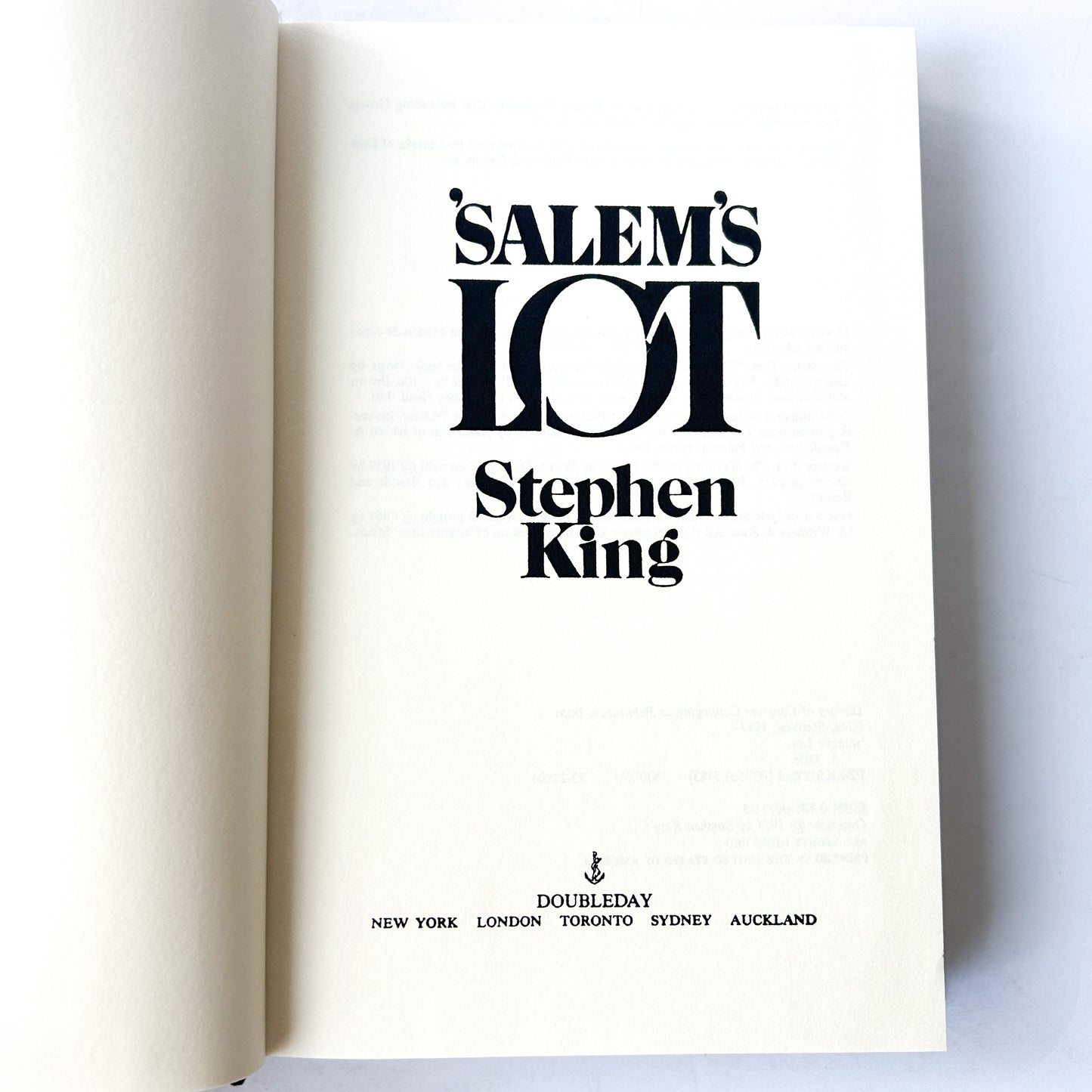 Vintage Salem’s Lot 1975 Hardcover