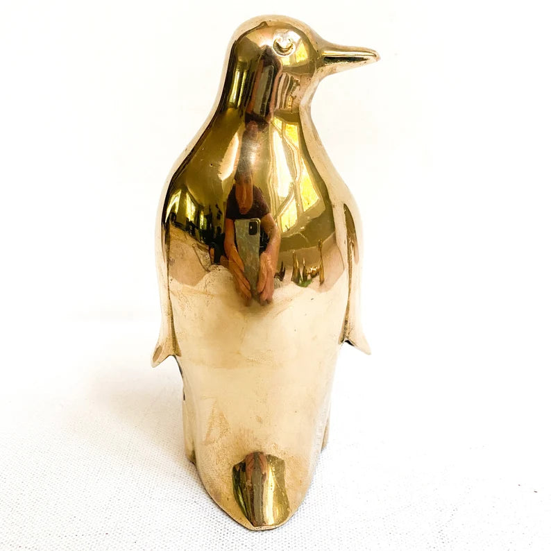 Vintage Brass Penguin Sculpture