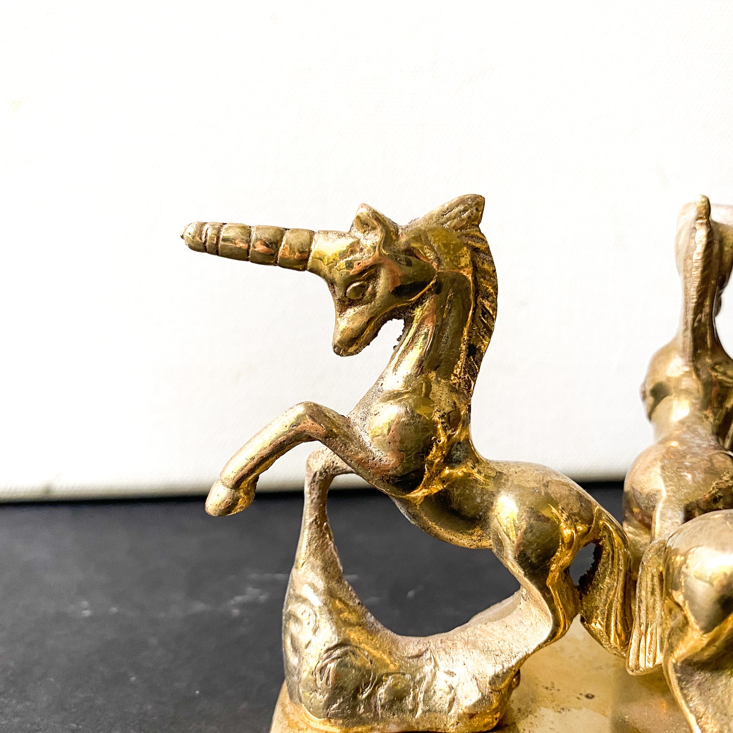Vintage Brass Unicorn Display Stand