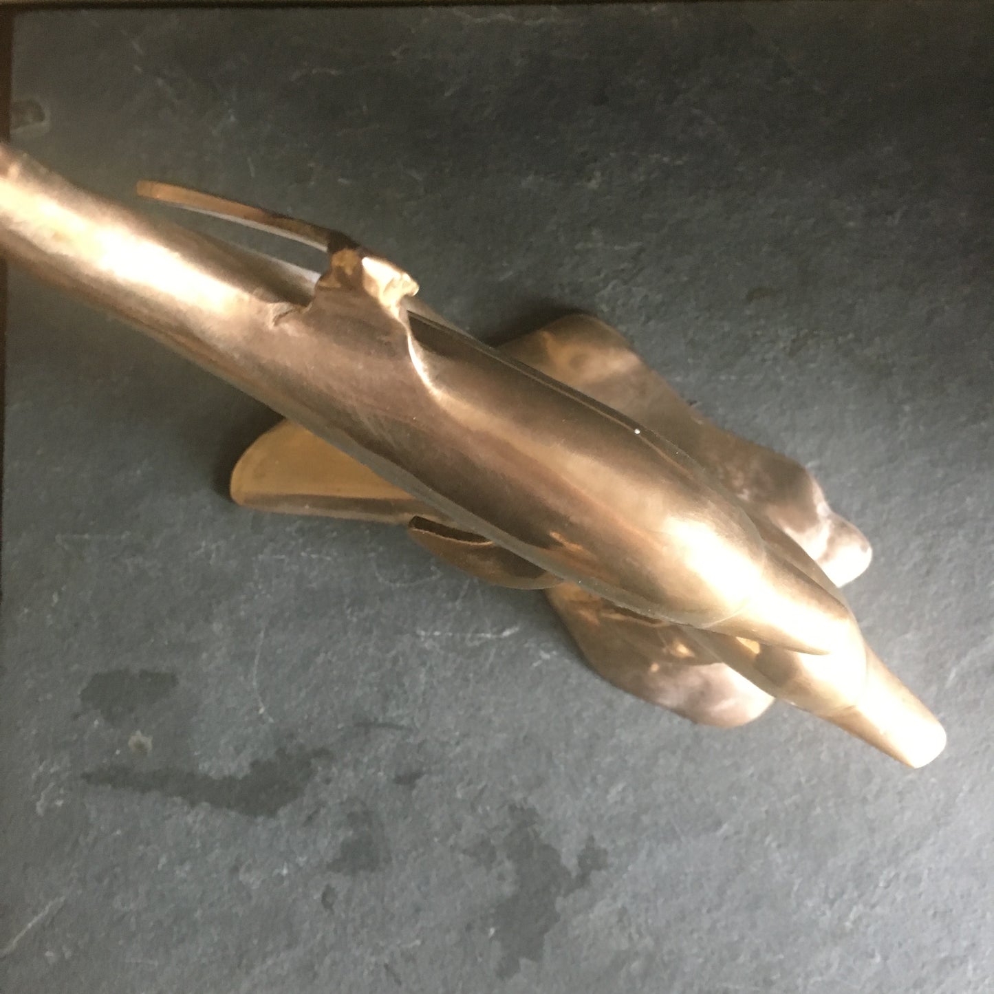 Vintage Brass Dolphins Statue