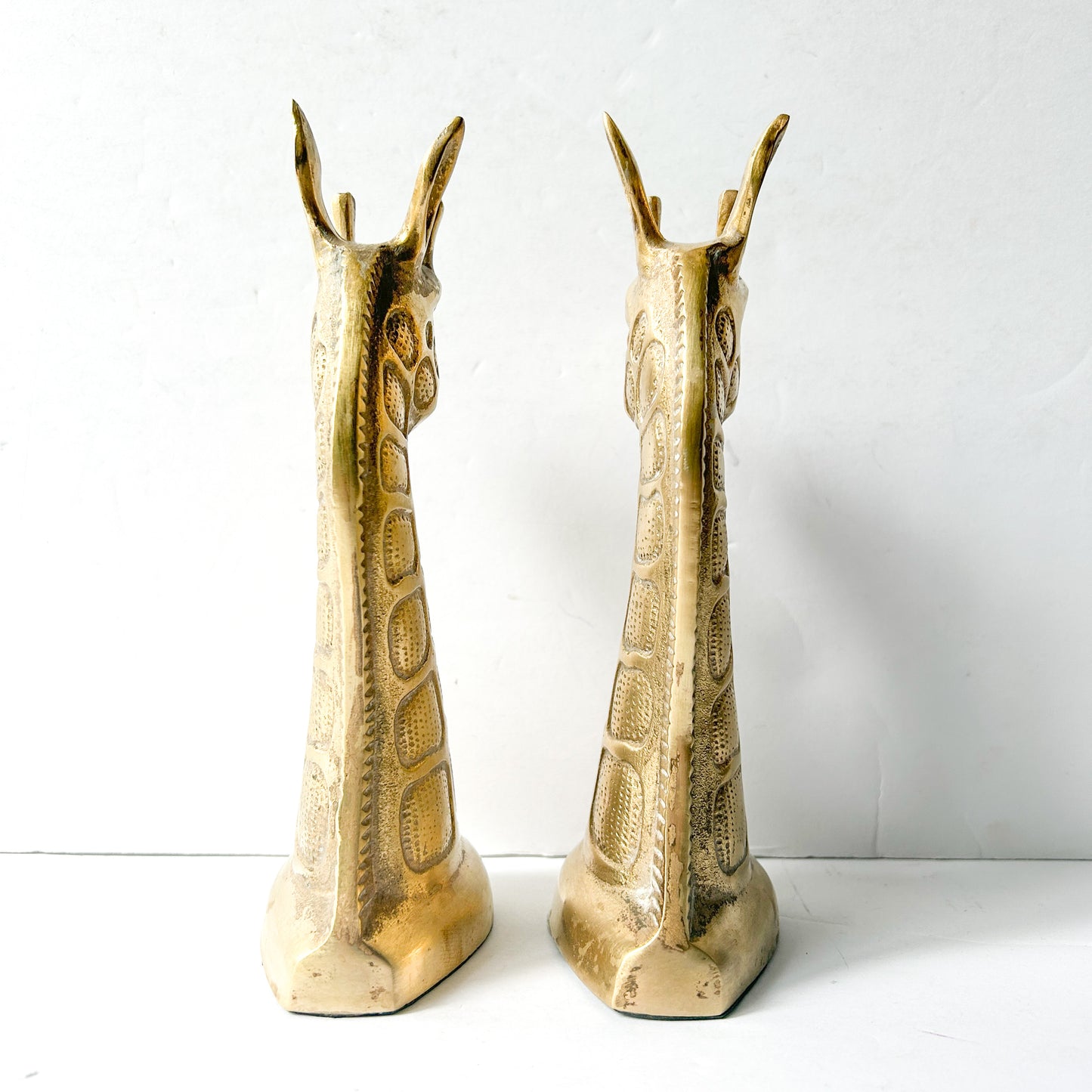 Vintage Brass Giraffe Bookends