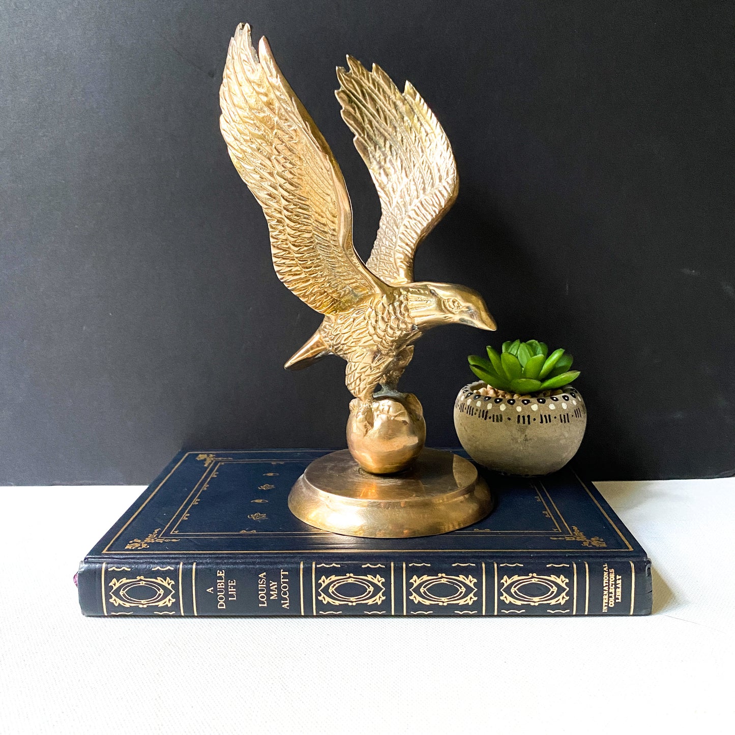 Vintage brass eagle sculpture