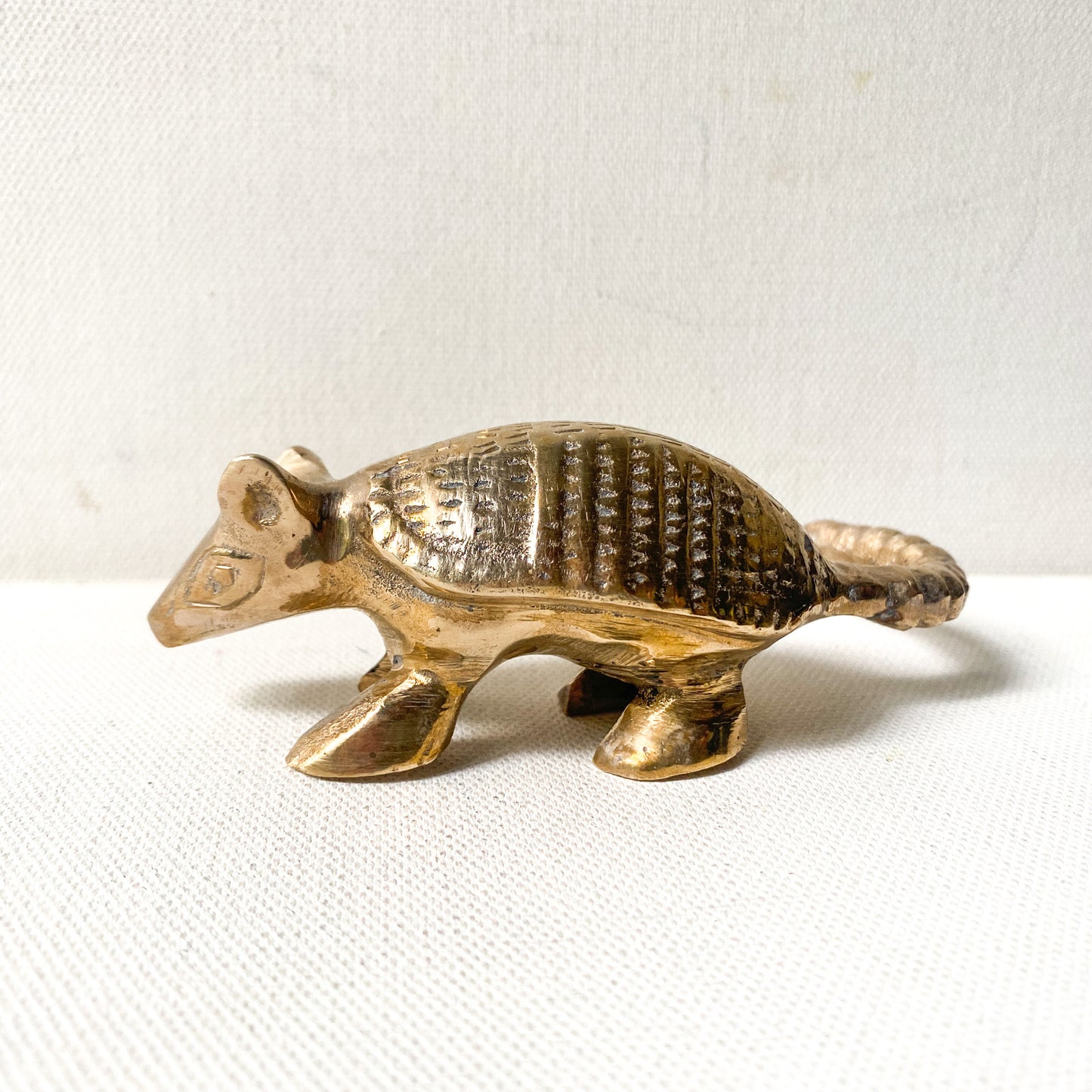 Small vintage brass armadillo figurine