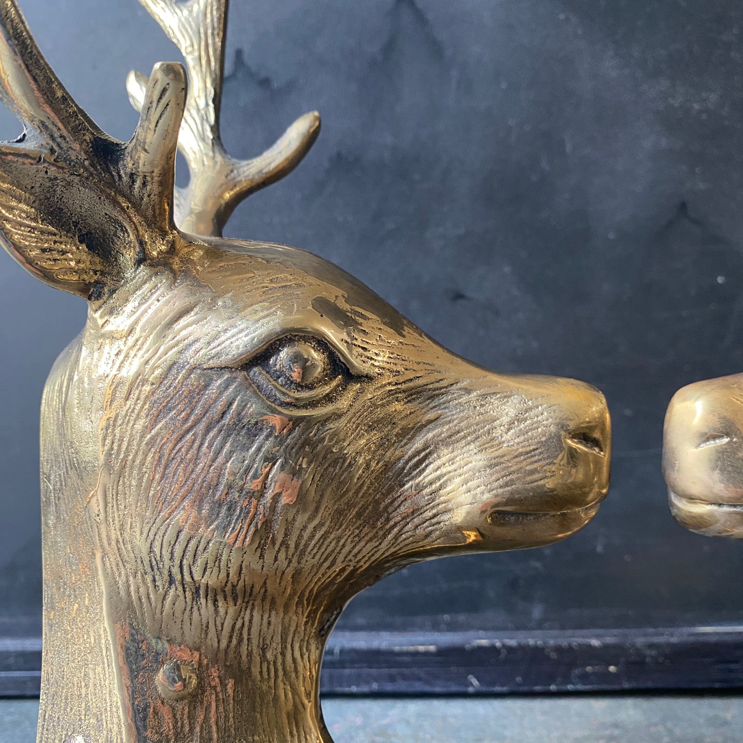 Vintage Brass Deer Bookends
