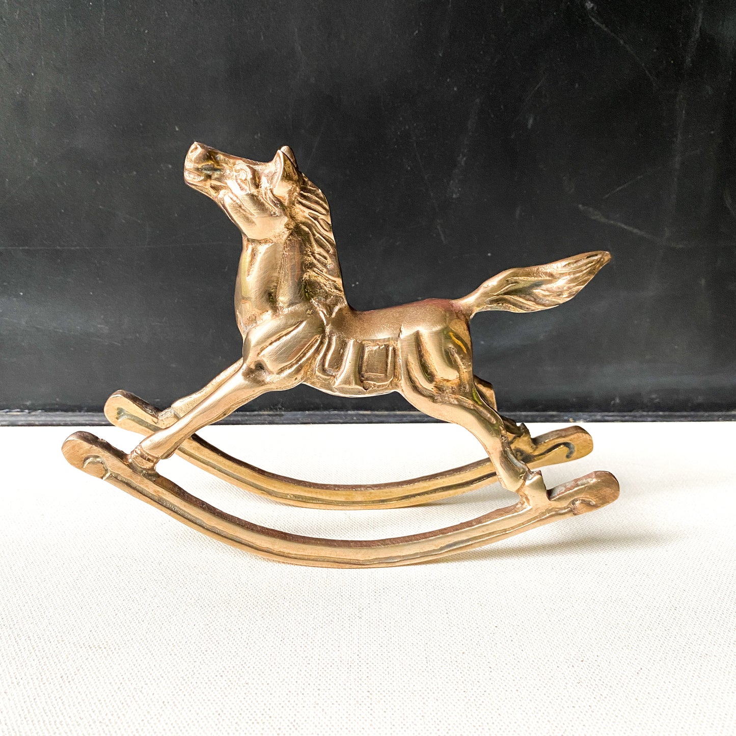 Vintage Brass Rocking Horse