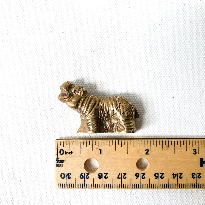 Vintage miniature brass hippo figurine