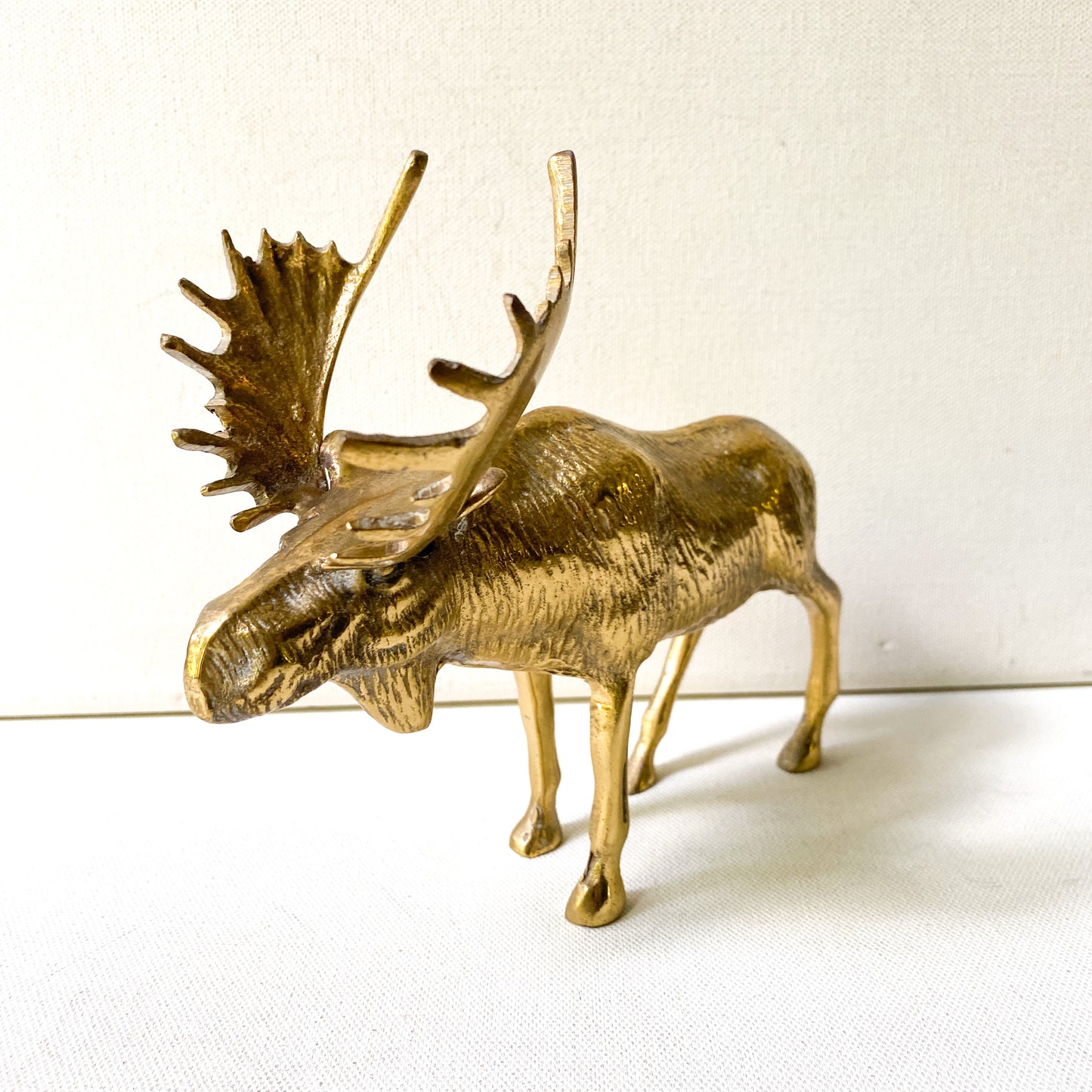 Vintage Brass Moose Sculpture