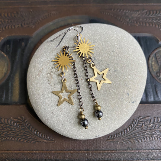 Shooting Star Earrings, Celestial Style Jewelry