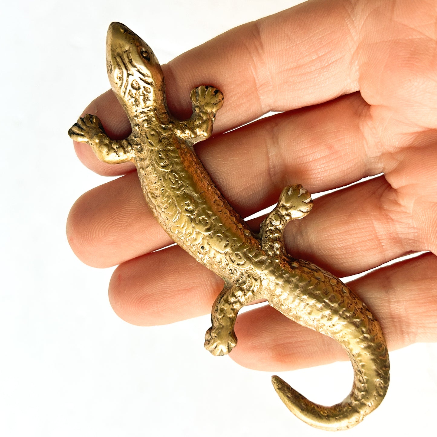 Vintage brass salamander / gecko figurine