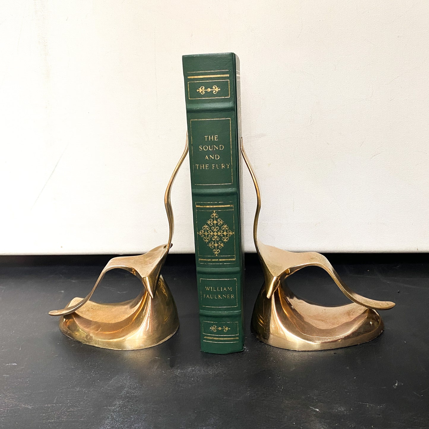 Vintage Brass Seagull Bookends, Midcentury Modern Style