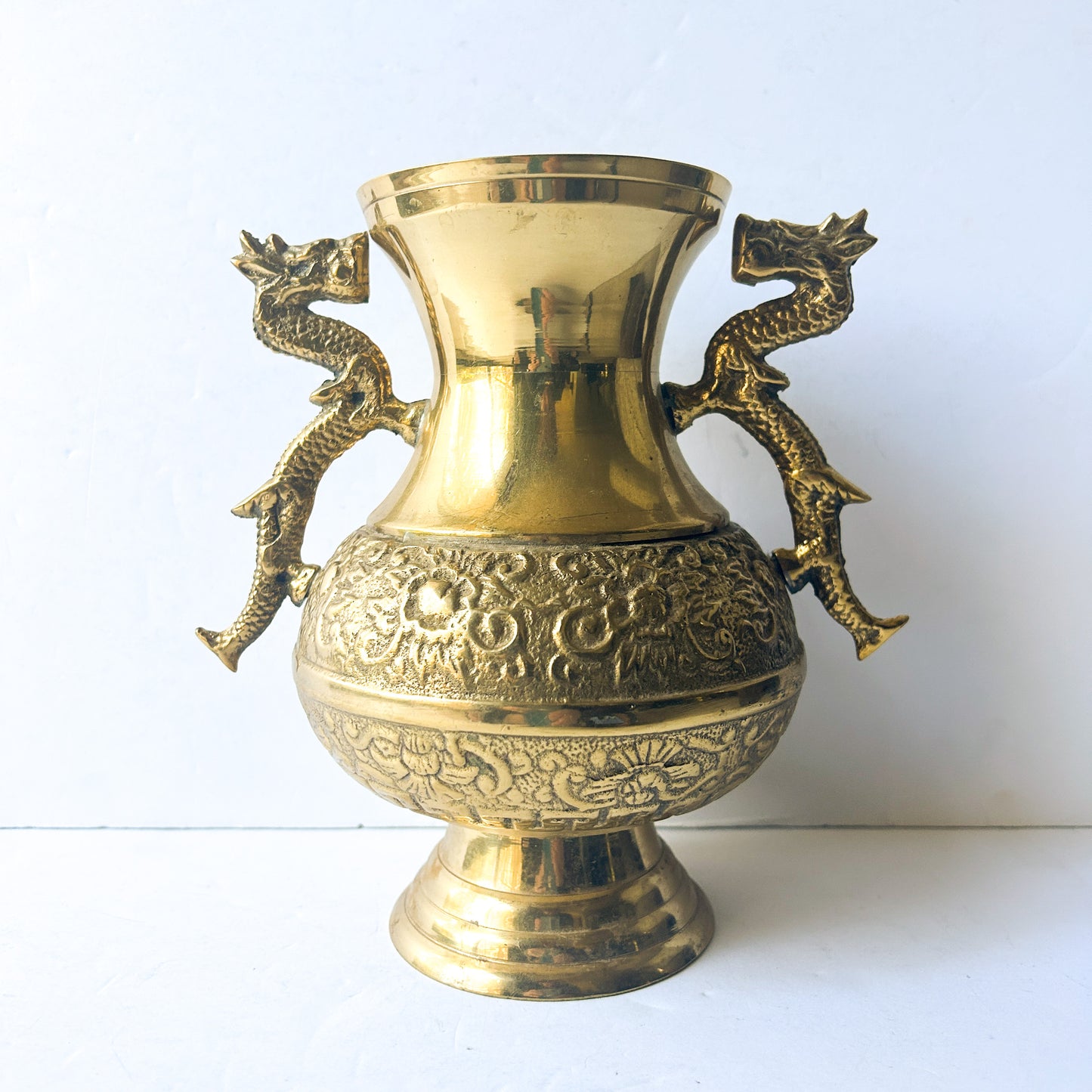 Vintage Brass Dragon Handle Vase – valerietylercollection