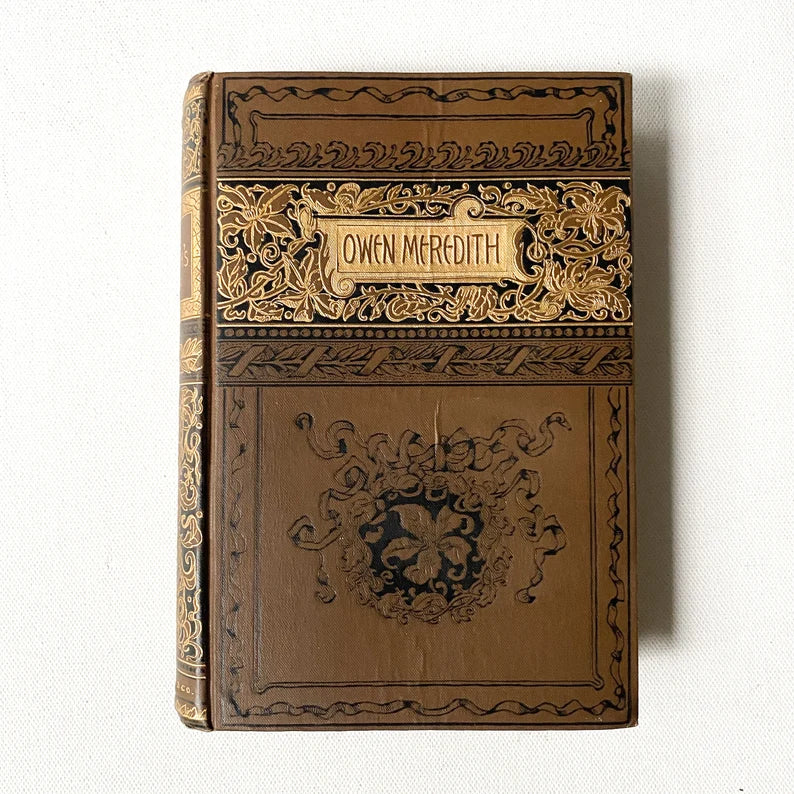 Antique Owen Meredith Poems Victorian Book