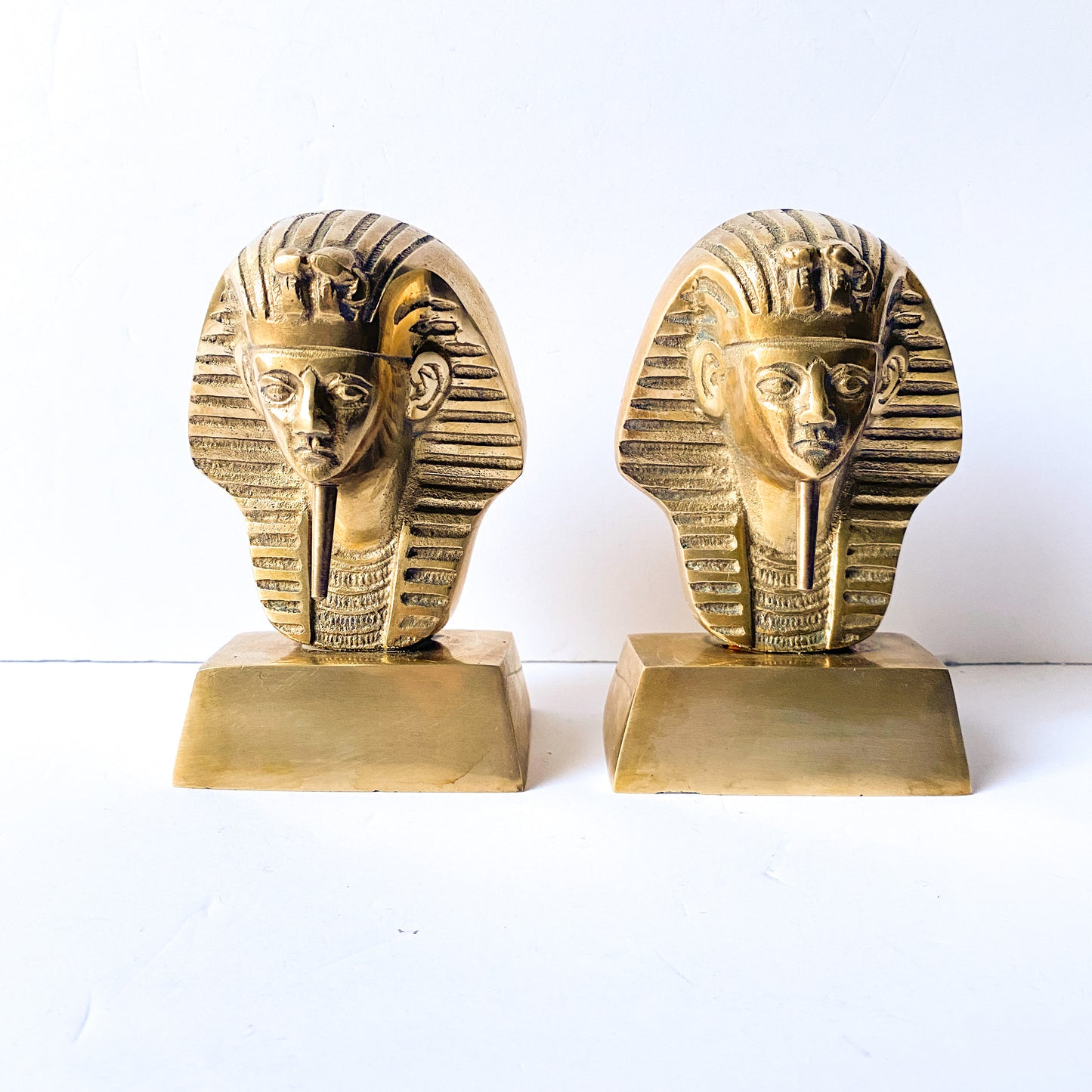 Vintage Brass King Tut Egyptian Bookends