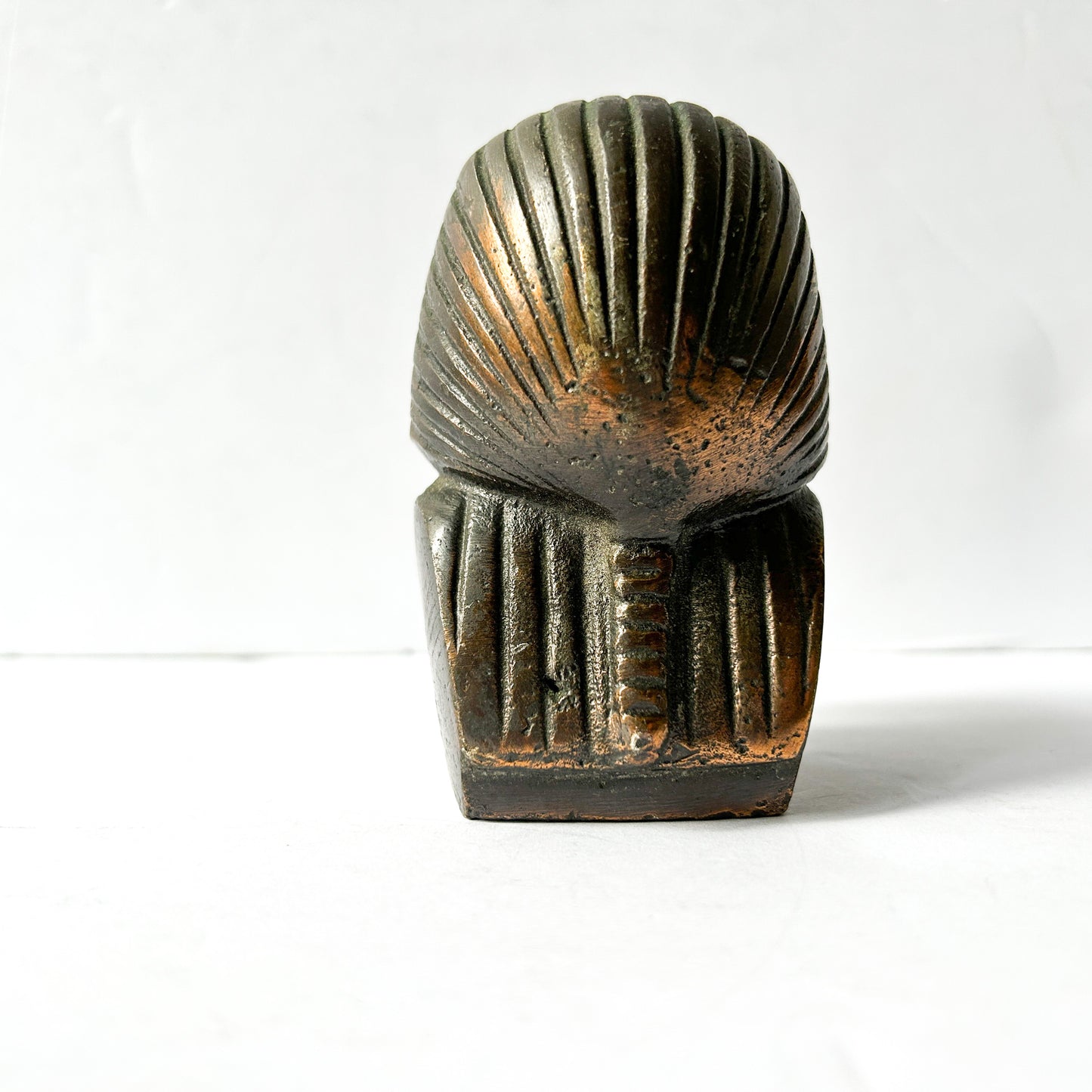 Vintage Copper / Bronze Pharaoh Head Sculpture