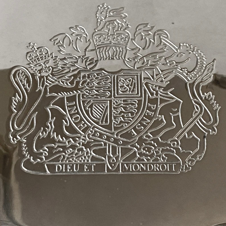 Vintage Silverplate Jewelry Box, United Kingdom Royal Coat of Arms, Dieu et Mon Droit, Lion and Unicorn
