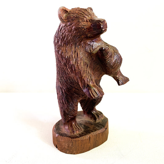 Vintage Ironwood Bear Sculpture