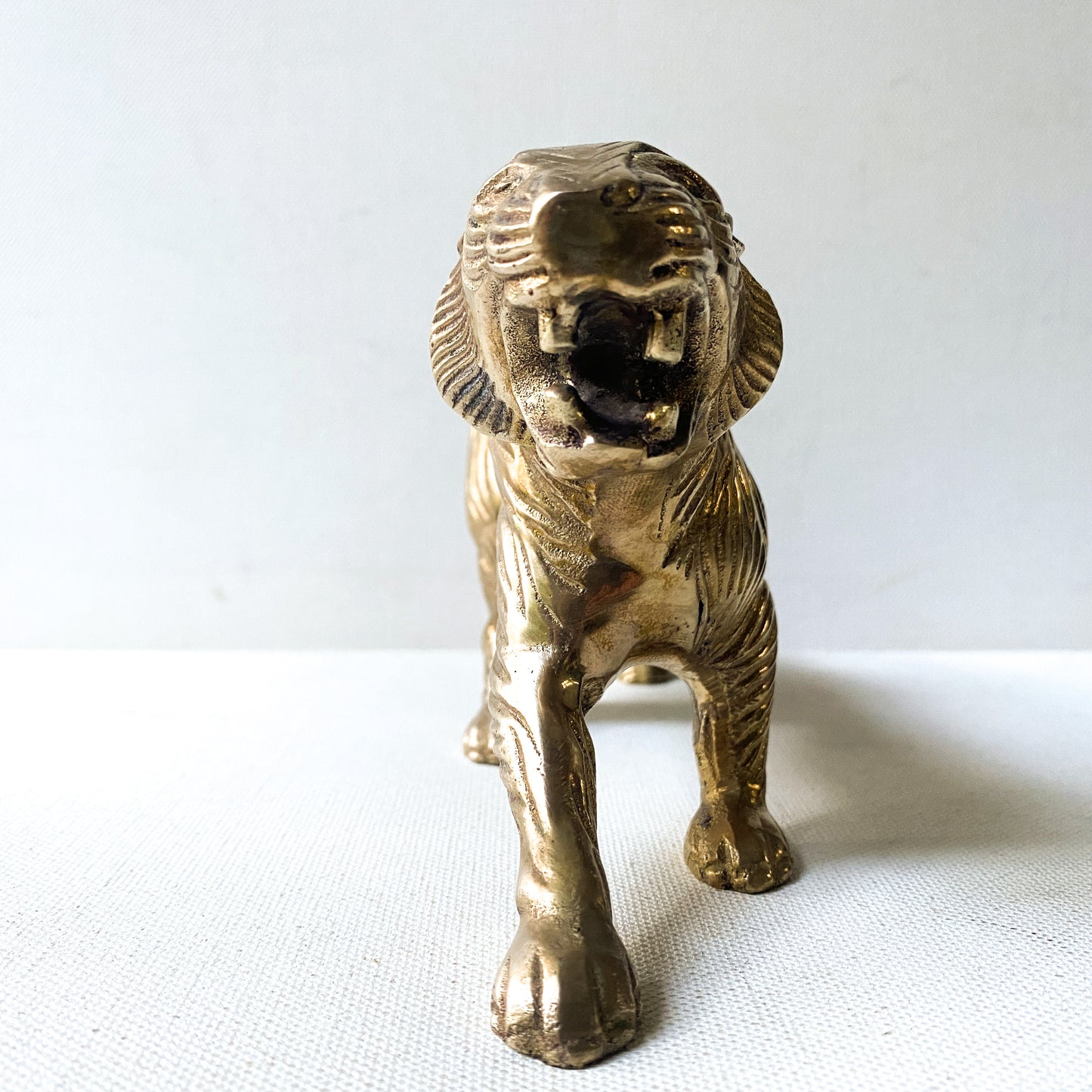 Vintage Brass Tiger Sculpture
