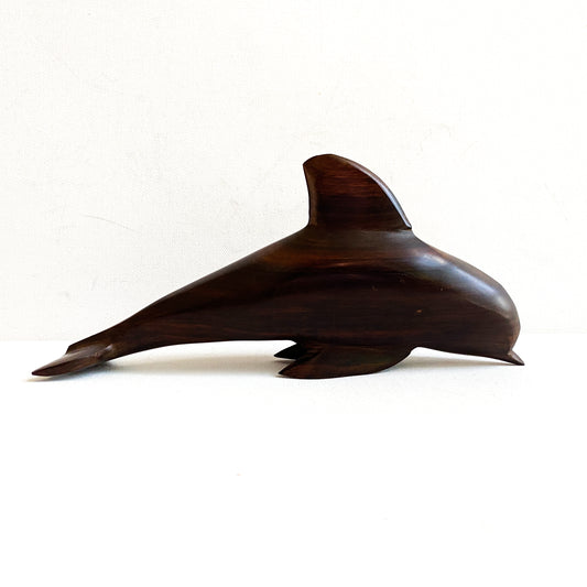 Vintage Ironwood Dolphin Sculpture, Nautical Home Decor