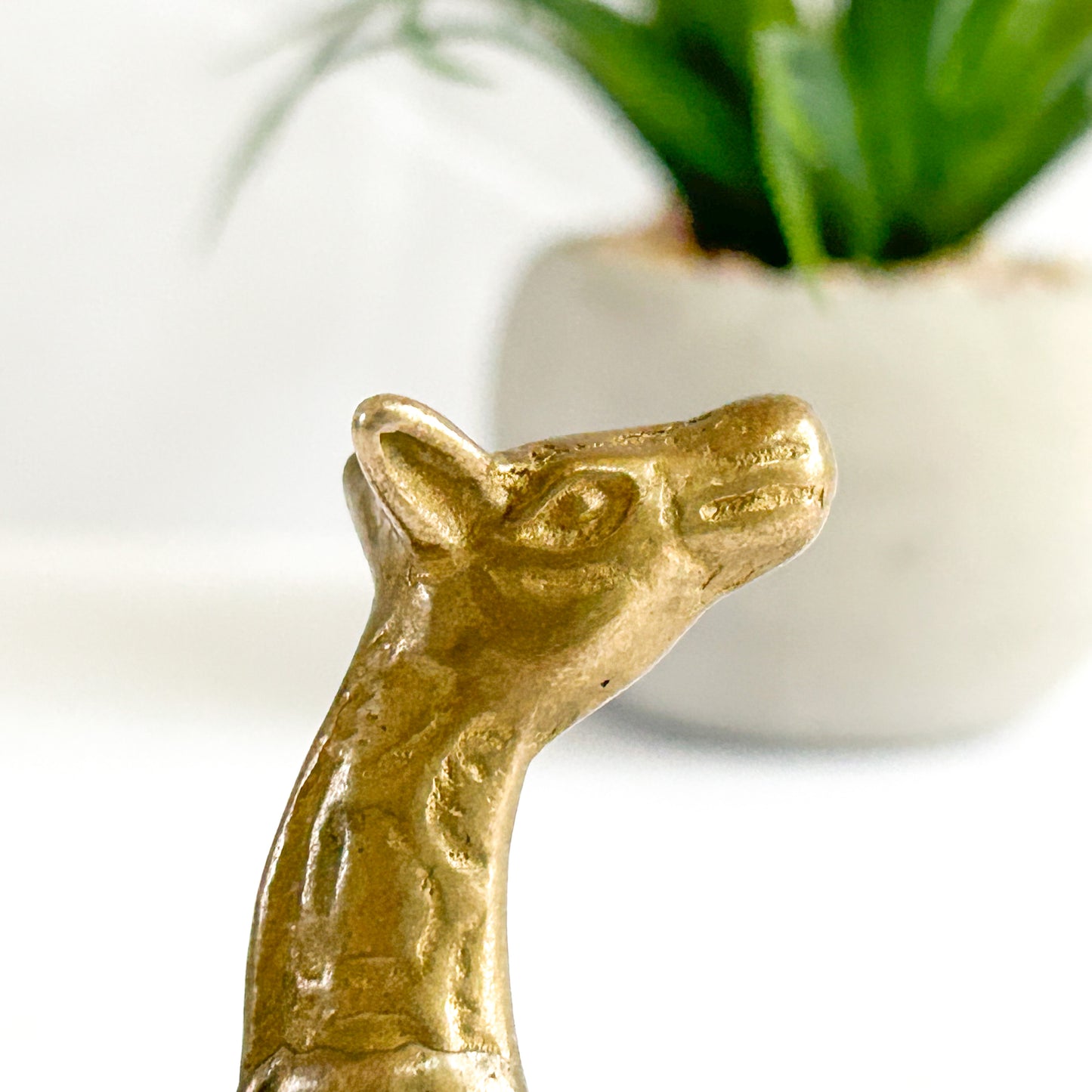 Small vintage brass giraffe figurine