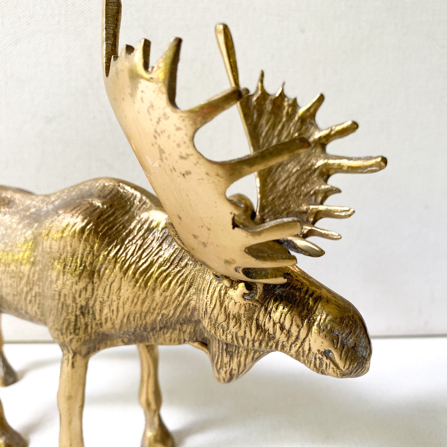 Vintage Brass Moose Sculpture
