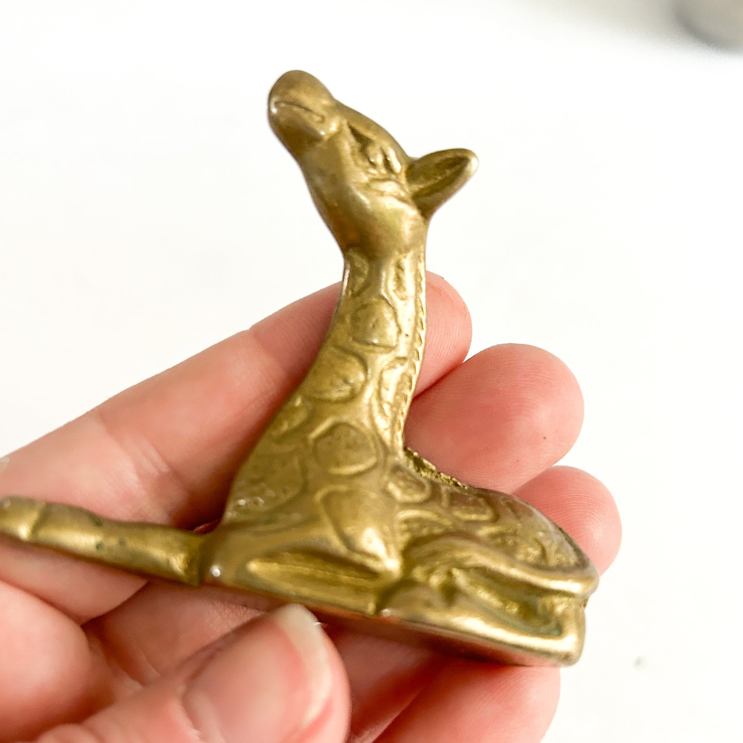 Small vintage brass giraffe figurine