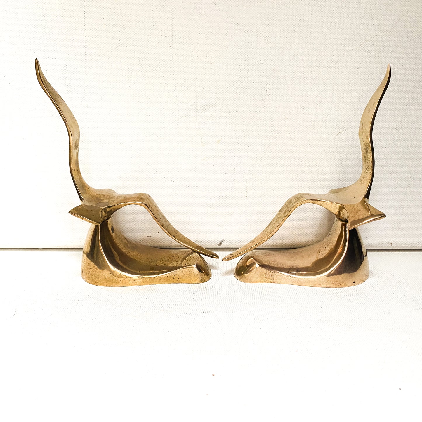 Vintage Brass Seagull Bookends, Midcentury Modern Style