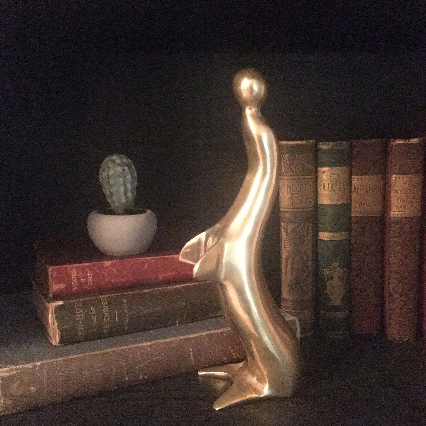 Vintage Brass Seal Figurine, Coastal Style