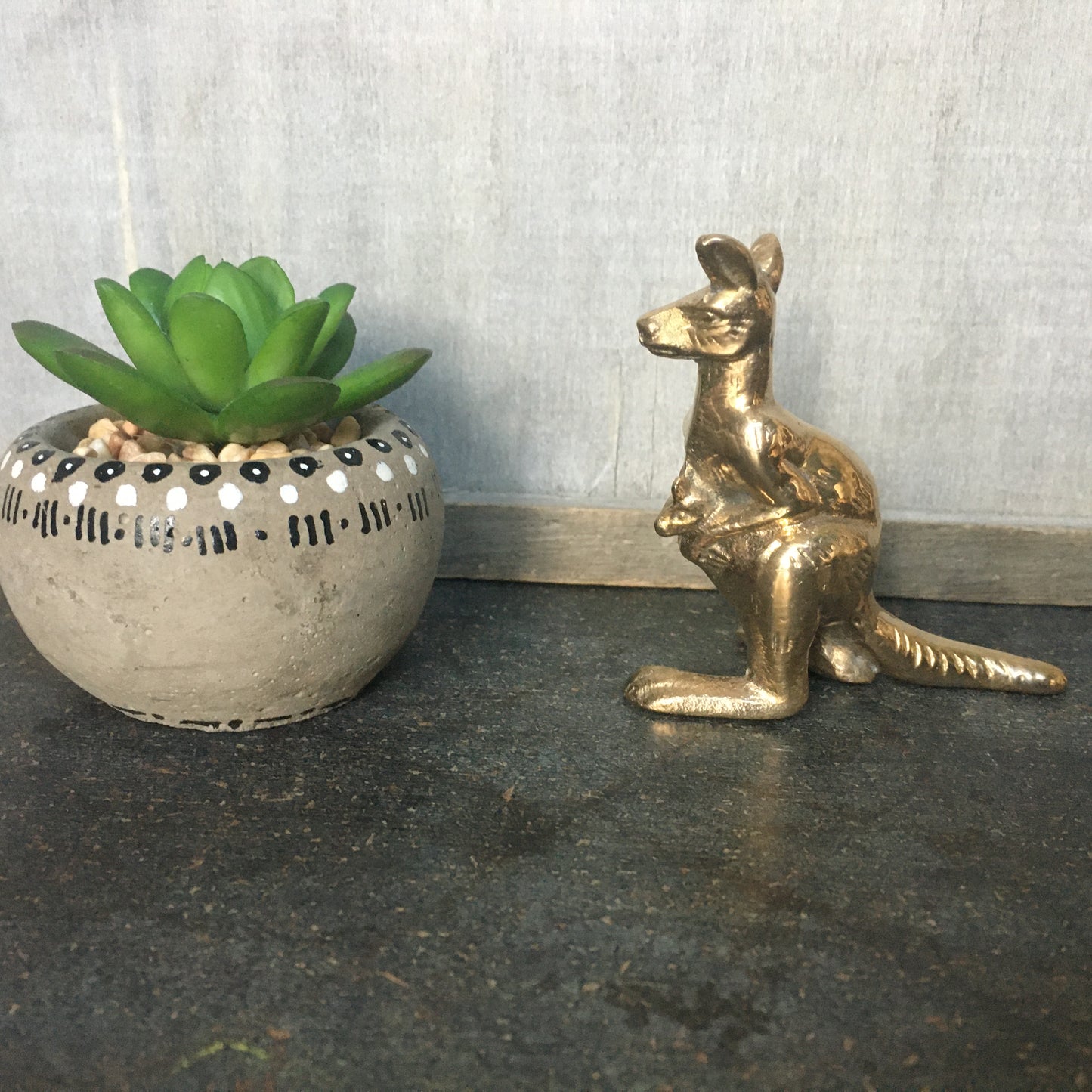 Small Brass Kangaroo Figurine - Vintage Brass